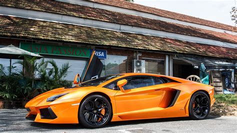 wallpaper lamborghini, lp 700-4, orange, cars, side view HD ...