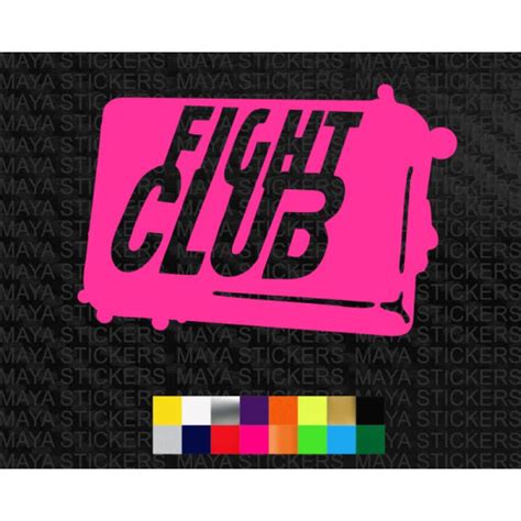 Fight club logo stickers in custom colors and sizes