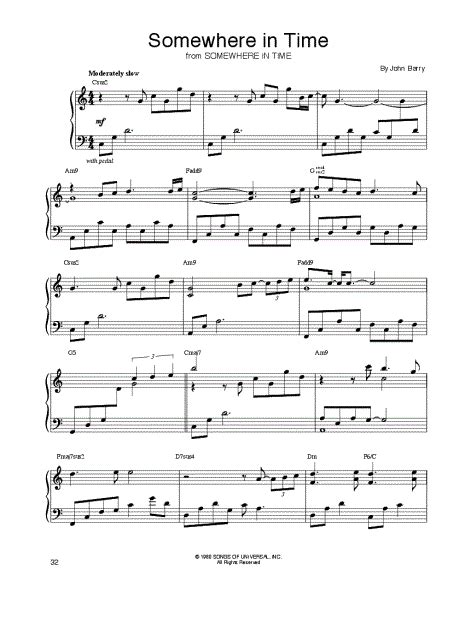 "Somewhere in Time" from 'Somewhere in Time' Sheet Music (Piano Solo ...