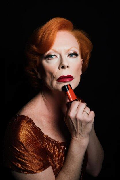 Premium AI Image | Portrait of a drag queen with her lipstick ready to ...