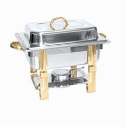 Stainless Steel Gold Accented 4-Quart Malibu Collection Square Chafer | Chafing dish, Chafing ...