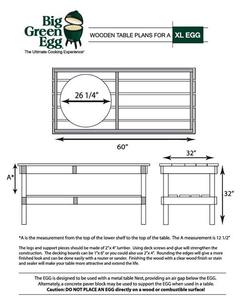 Big green egg table, Big green egg table plans, Large green egg