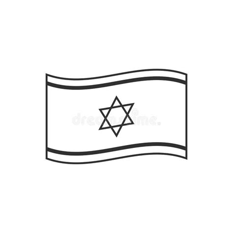 Israel Flag Icon in Black Flat Outline Design Stock Vector - Illustration of culture, david ...