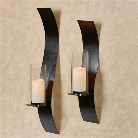 Sinuous Black Wall Sconce Set by JasonW Studios