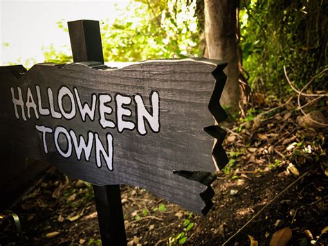 Halloween Town Hand Painted Rustic Wooden Sign | Etsy