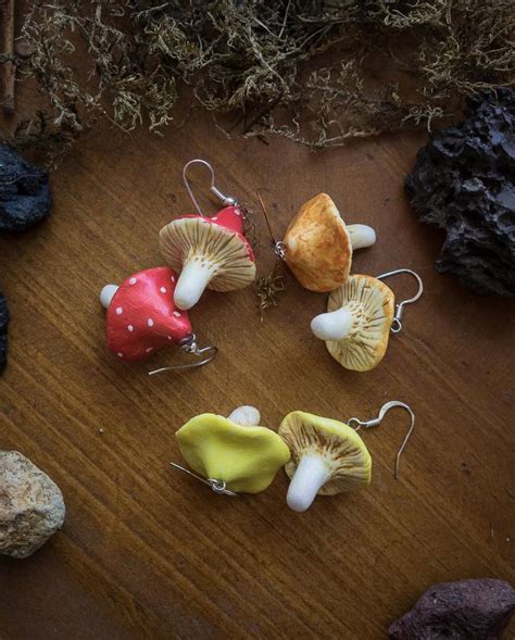 Mushroom Earrings // Cottagecore Amanita Fungi Dark Mori | Etsy in 2020 | Diy clay crafts ...