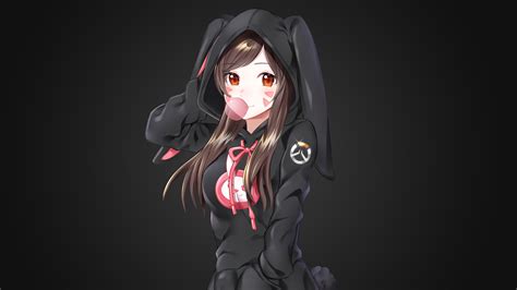 D.Va Overwatch Hoodie 4K Ultra HD Wallpaper by AssassinWarrior