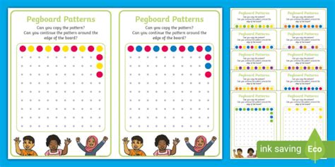 * NEW * Pegboard Complete the Pattern Cards (teacher made)