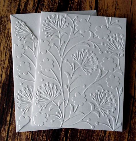 Embossed Dandelion Cards Set of 5 White Embossed Note Cards - Etsy | Stationery set, Card set ...