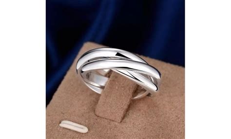 Up To 83% Off on 925 Sterling Silver Three Rings | Groupon Goods