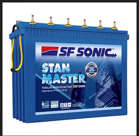 12 V Lead Acid Battery SF Sonic Stan Master- STBL Tubular Inverter Battery SM18000 180Ah at Rs ...