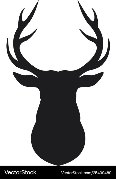 Deer head silhouette with antlers Royalty Free Vector Image