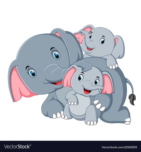 illustration of an elephant have fun play with their family. Download a ...