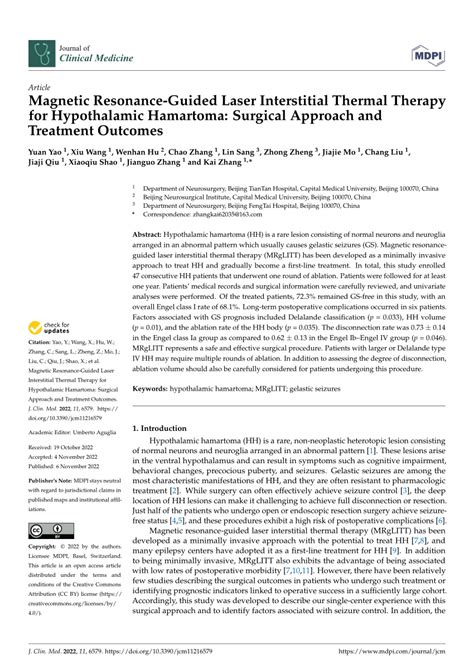 (PDF) Magnetic Resonance-Guided Laser Interstitial Thermal Therapy for ...