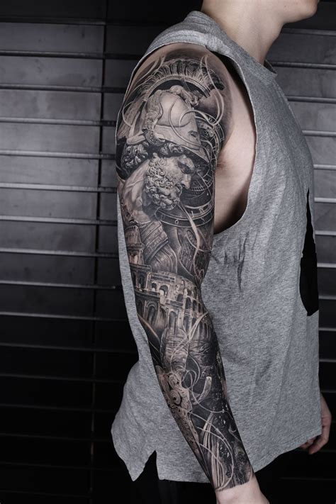 Viking Tattoo Sleeve, Realistic Tattoo Sleeve, Full Sleeve Tattoo Design, Men Tattoos Arm Sleeve ...