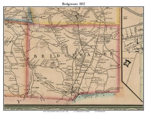 Bridgewater 1852 Old Town Map with Homeowner Names New York - Etsy España