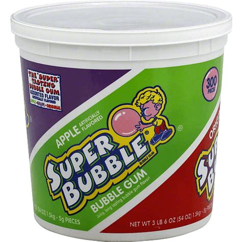 SUPER BUBBLE Assorted Flavors Bubble Gum 300 pc Tub | Shop | The MarketPlace