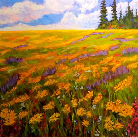 Alpine Meadow Flowers Painting by Deborah Czernecky SCA