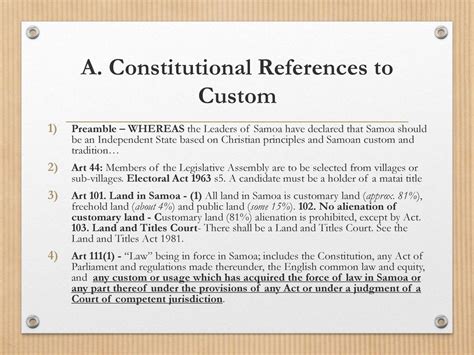 Samoa’s Constitution – the limited references to Samoan custom - ppt ...