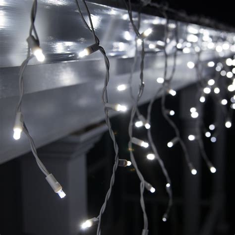 LED Christmas Lights - 70 5mm Cool White LED Icicle Lights
