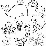Sea Animal Coloring Pages For Kids sketch template
