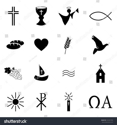 Christian Religion Symbols Stock Vector (Royalty Free) 102391705 ...