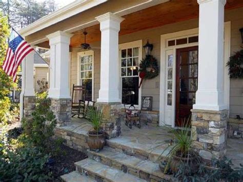 50+ Adorable Exterior House Porch Ideas Using Stone Columns - Page 6 of 58 | Porch design, Stone ...