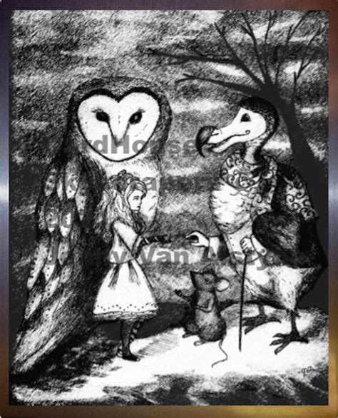 Alice in Wonderland Art, Owl, Dodo Bird Framed 8 X 10 Print, Tim Burton Inspired, Proceeds to ...