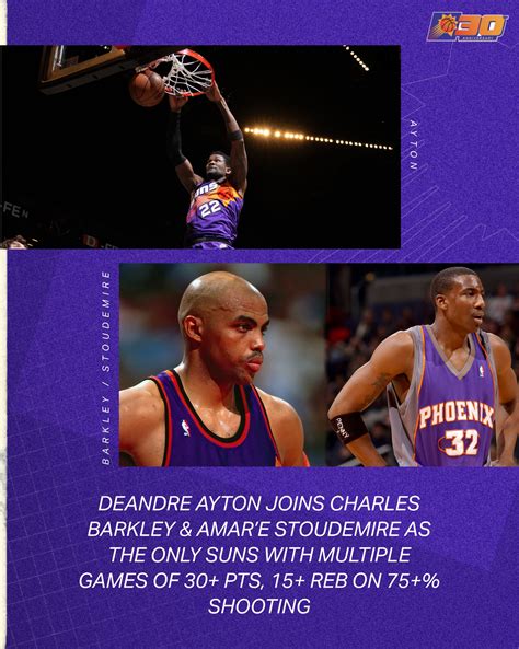 Phoenix Suns on Twitter: "DA is the first player in franchise history to record 30+ PTS, 15+ REB ...