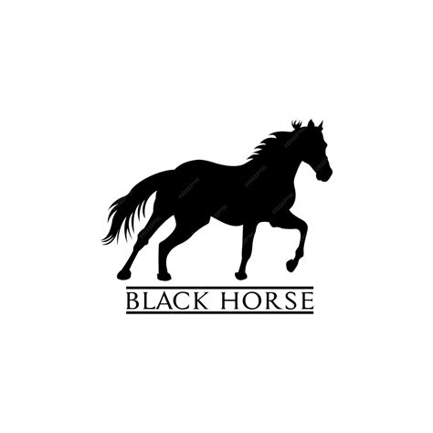 Premium Vector | Running horse logo design on black and white background