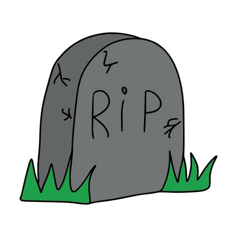 Doodle Cartoon Tombstone 10904337 Vector Art at Vecteezy