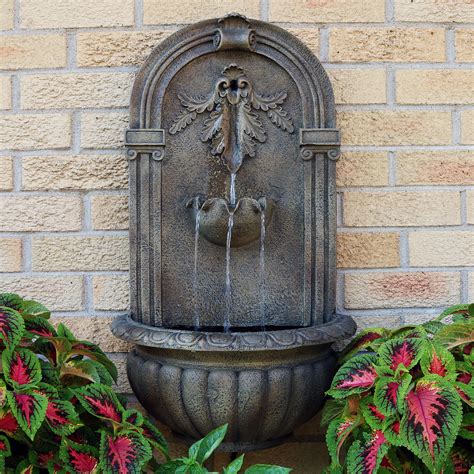 Sunnydaze Florence Outdoor Wall Water Fountain - Waterfall Wall Mounted Fountain & Backyard ...