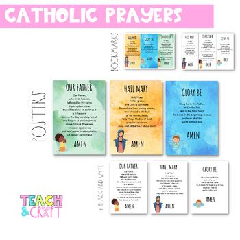 Catholic Prayers Bookmarks/Display by Mrs Roszkowski's Classroom