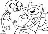 Finn Hugging Jake coloring Page sketch template