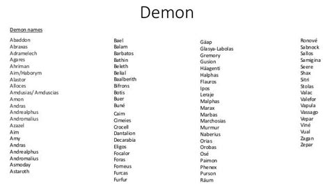 Demon names