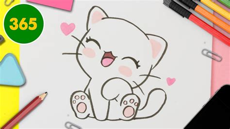 HOW TO DRAW A CUTE cat KAWAII - YouTube