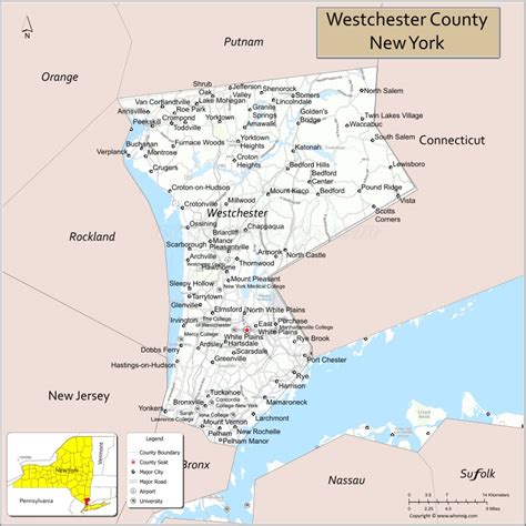 Map of Westchester County, New York - Where is Located, Cities ...