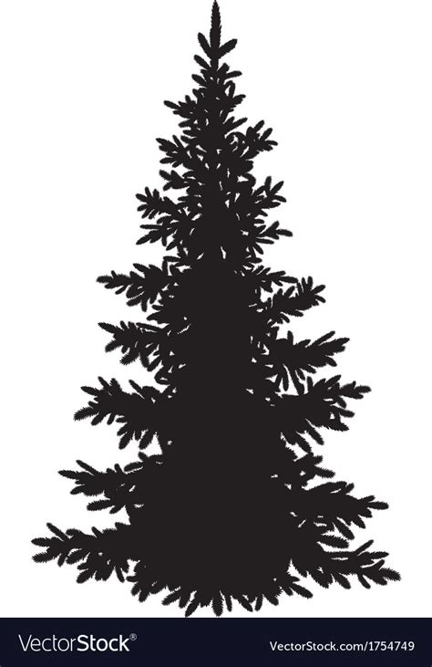 Christmas fir tree silhouette Royalty Free Vector Image