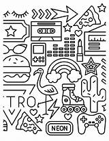Edgy 90s Coloring Pages Retro Art For Nostalgic Fun sketch template