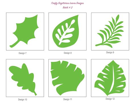 Paper Flowers SVG Digital Leaf Template 9 Cricut and Silhouette Ready ...