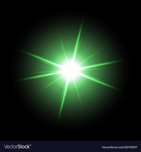 Shining star on black background green color Vector Image