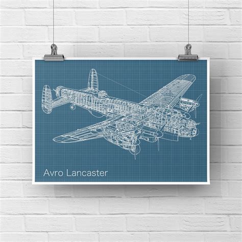 Avro Lancaster SVG Blueprint Graphic Poster Print Digital Download Wall ...