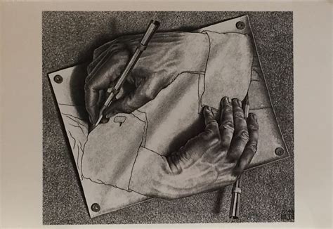 M C Escher, Drawing Hands, January 1948 | delightful-prints