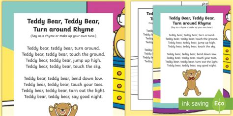 Teddy Bear, Teddy Bear, Turn around Rhyme - singing, song time