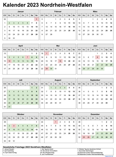 Ferienkalender Nrw 2023 Zum Ausdrucken