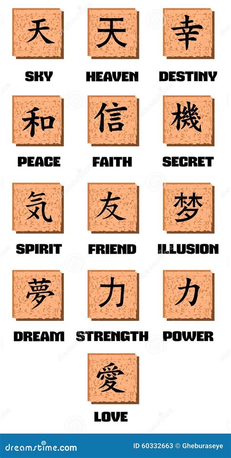 Chinese Ideograms On Abstract Background Stock Vector - Image: 60332663