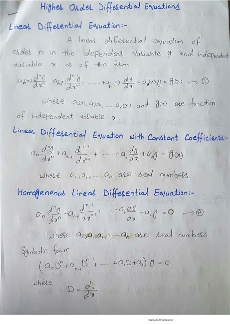 SOLUTION: Higher order differential equation - Studypool