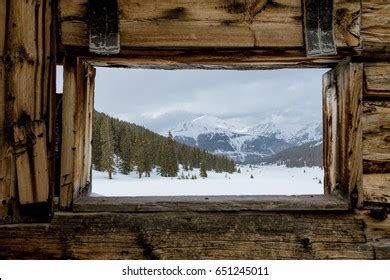 Log Cabin Window Scene Stock Photo 651245011 | Shutterstock