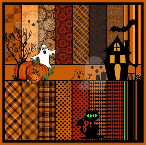 Halloween scrapbook paper digital scrapbook Halloween paper