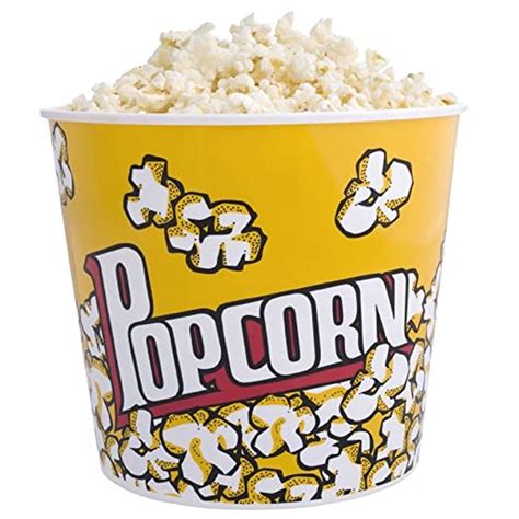 1 Retro Style Reusable Popcorn Bowl Plastic Container Movie Theater Bucket 8.5" - Walmart.com ...